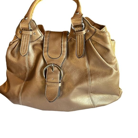 Mondani new york  Metallic Bronze Gold ,Double handle Satchel - Picture 1 of 7